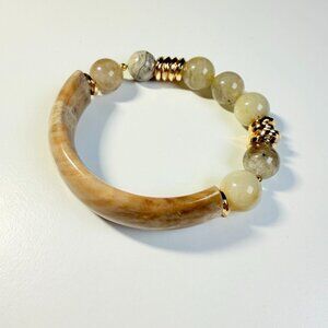 Bold Statement Stone Bangle Bracelet | Strong Feminine Presence